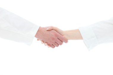 Handshake between medical staff clipart