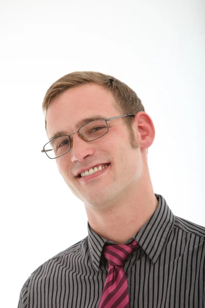 Retrato de homem sorridente com óculos — Fotografia de Stock