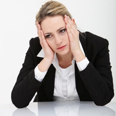 Dejected depressed businesswoman clipart