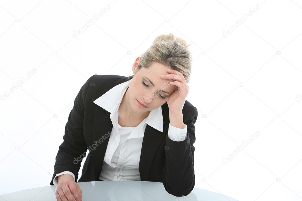 Dejected despondent businesswoman