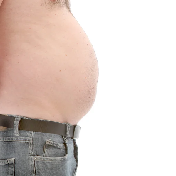 Tlustý břicho člověka - boční pohled — Stock fotografie