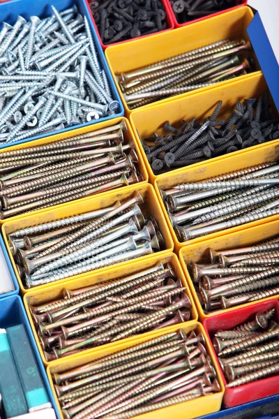 Werkzeugkasten mit Schrauben — Stockfoto