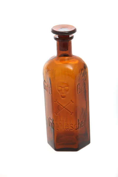 Empty vintage poison bottle — Stock Photo, Image