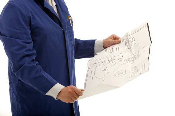 Engenheiro Consultoria Blueprints — Fotografia de Stock
