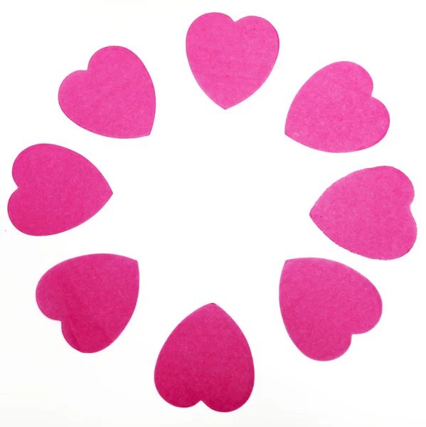 Ροζ καρδιές κύκλο — Φωτογραφία Αρχείου