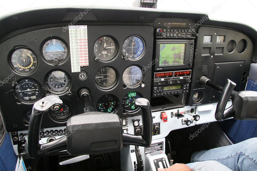Cockpit of a small aircraft