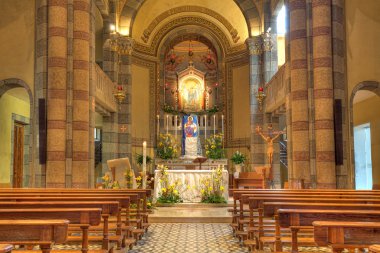 Catholic church interior view. Alba, Italy. clipart