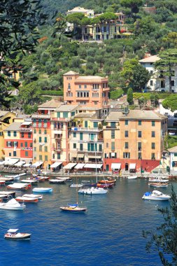Portofino görünümü. Liguria, İtalya.