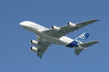 Airbus A380 in the air. clipart