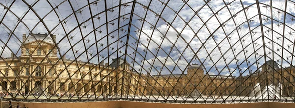 Louvre from iside of Pyramid. — Stock Photo, Image
