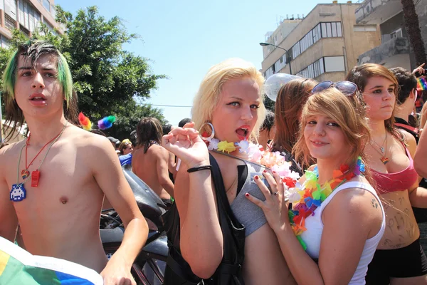 Každoroční pochod gay pride v tel aviv, Izrael. — Stock fotografie