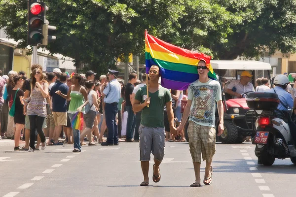 Pochod gay pride v tel Avivu. — Stock fotografie