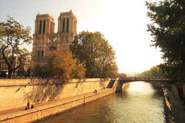 SEINE nehir ve ünlü notre dame de paris.