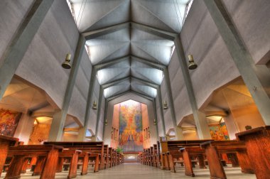 Cristo Re church interior in Alba, Italy. clipart