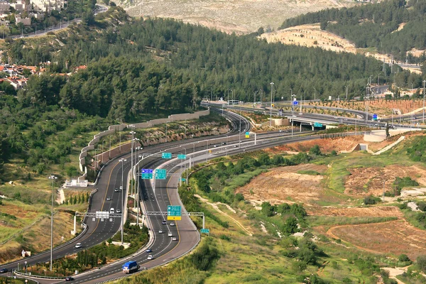 Letecký pohled na dálnici. — Stock fotografie