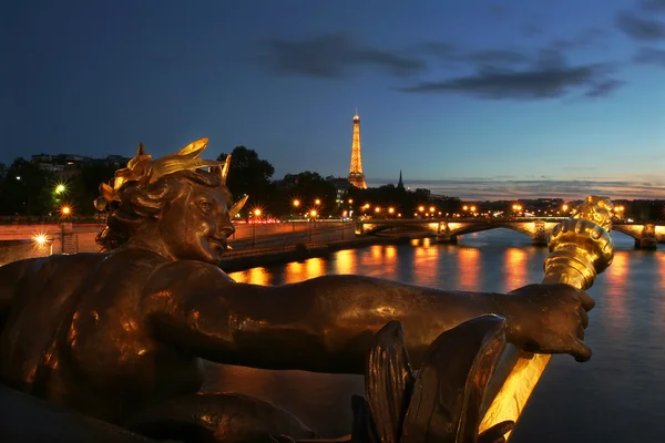 Seine Fluss und Eiffelturm. — Stockfoto