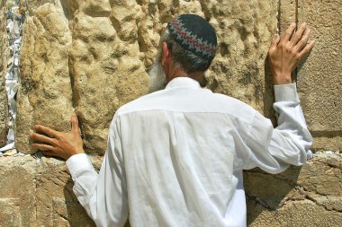 Prayer at the Western Wall. clipart