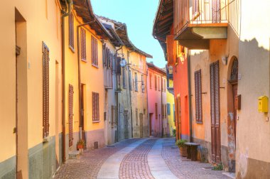 Street of Serralunga D'Alba. Piedmont, Italy. clipart