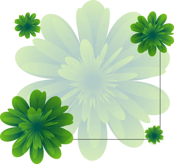 Зеленые цветы на прозрачном фоне . — стоковый вектор
