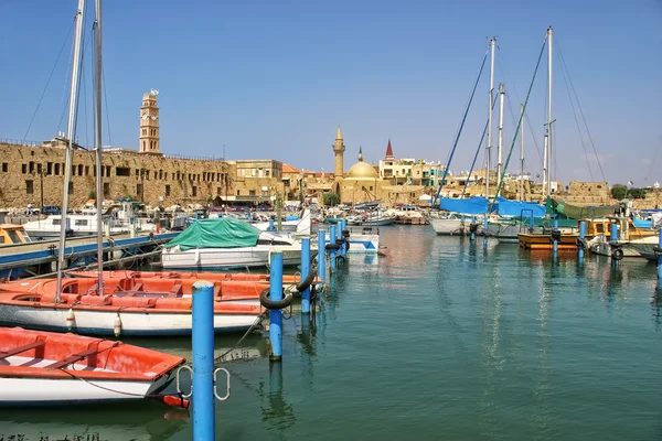 Old harbor in Acre, Israel. — Stock Photo, Image