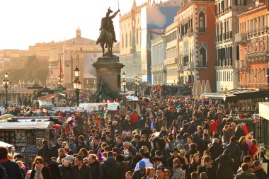 Tourists in Venice. Venetian Carnival 2011, Italy.