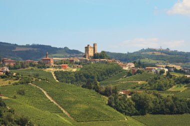 Castle on the hill. Piedmont, Northern Italy. clipart