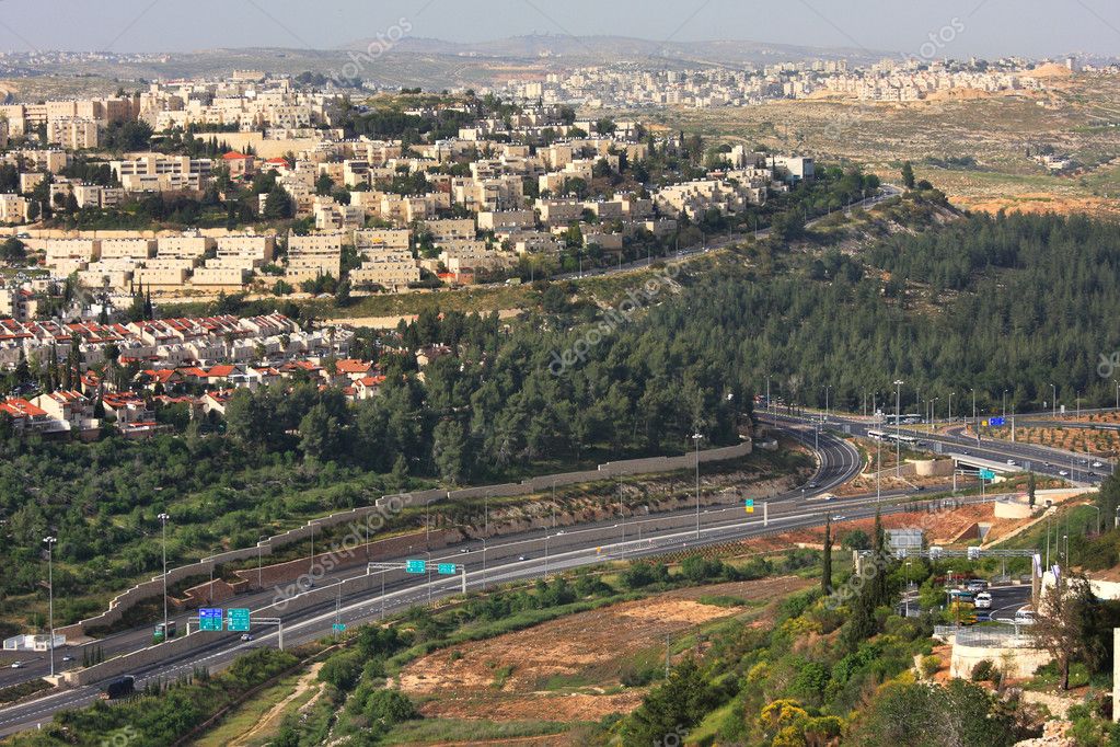 Aerial view on highway. Jerusalem, Israel. — Stock Photo © rglinsky ...