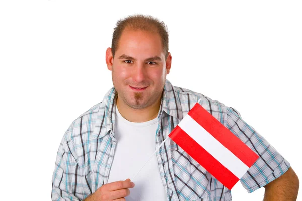 Junger Mann mit australischer Flagge — Stockfoto
