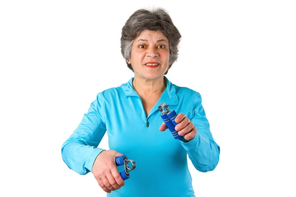 Senior woman in gym — Stock Photo, Image
