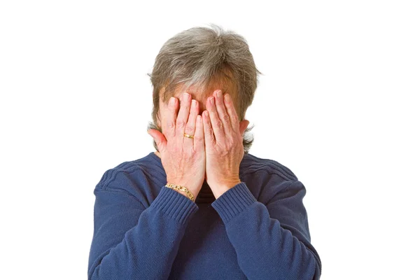 Hiding her face in shame — Stock Photo, Image