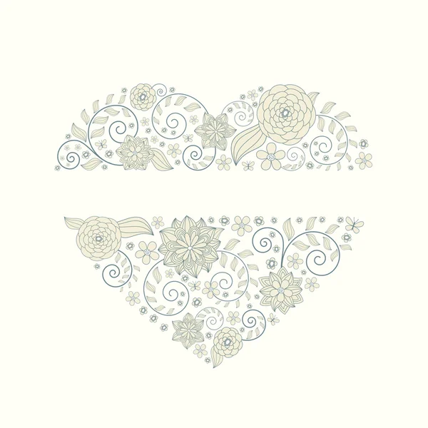 Fond coeur floral — Image vectorielle