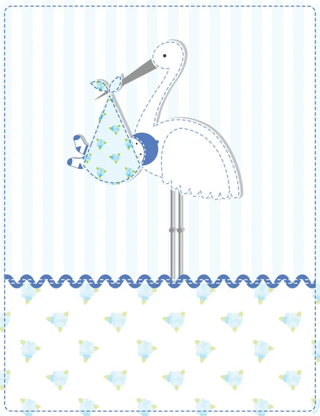 Baby card di arrivo con spazio copia — Vettoriale Stock