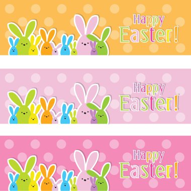 Set of colorful Easter web banners clipart