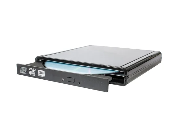 External DVD a drive with a disk — Stock Photo, Image