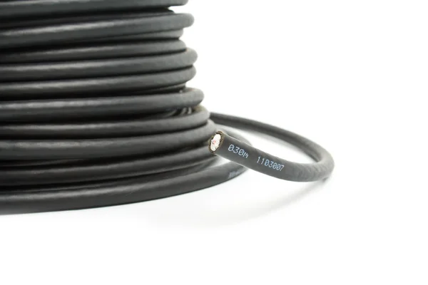 Černá koaxiální kabel — Stock fotografie