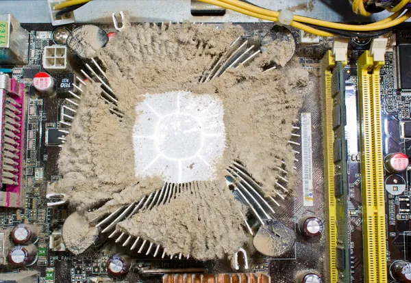 Brudne cooler procesora — Zdjęcie stockowe