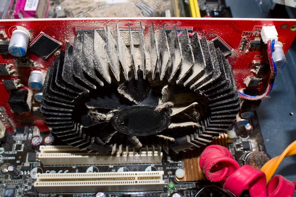 Dirty cooler of a video card — Stock Photo, Image