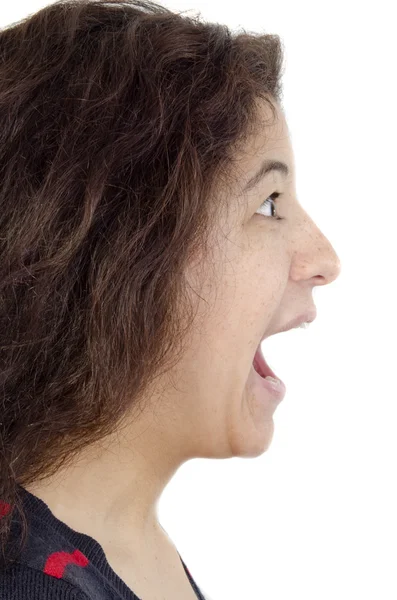Young woman screams loud — Stockfoto