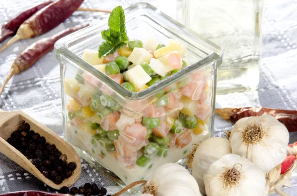 Fresh home made french salad — Stock Photo, Image