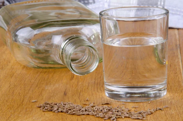 stock image Caraway schnapps in a glass