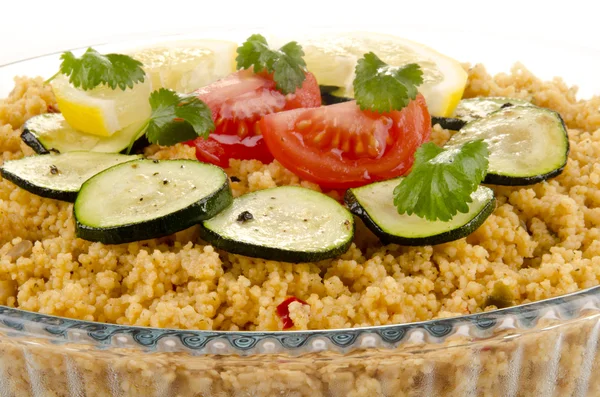 Couscous with courgette and tomato — Stock Photo, Image