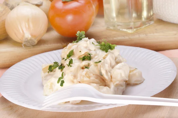 Homemade aardappelsalade met mayonaise — Stockfoto