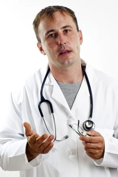 Zdravotnický personál s brýlemi a stetoskopem — Stock fotografie