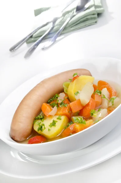 Plantaardige stoofpotje met wortelen en aardappelen — Stockfoto