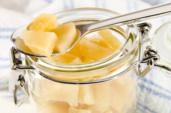 Pear chutney and a small spoon — Stock Photo, Image