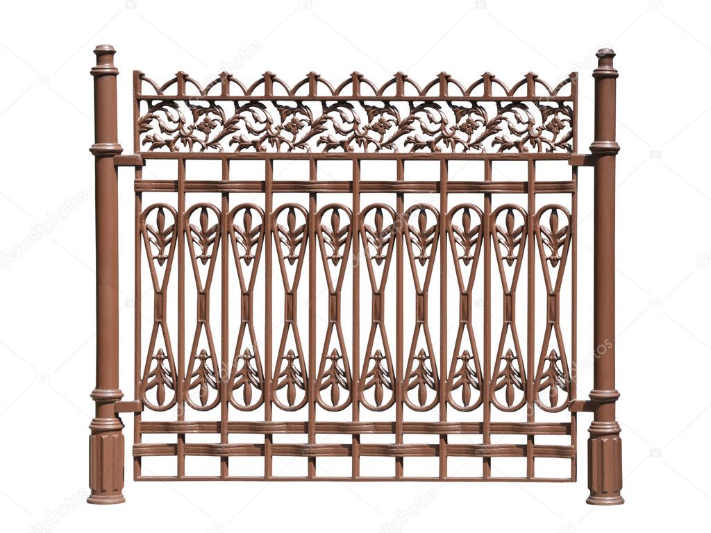 Old forged fence with ornament.