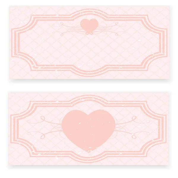 ピンク色でレトロな結婚式の招待状 — ストックベクタ
