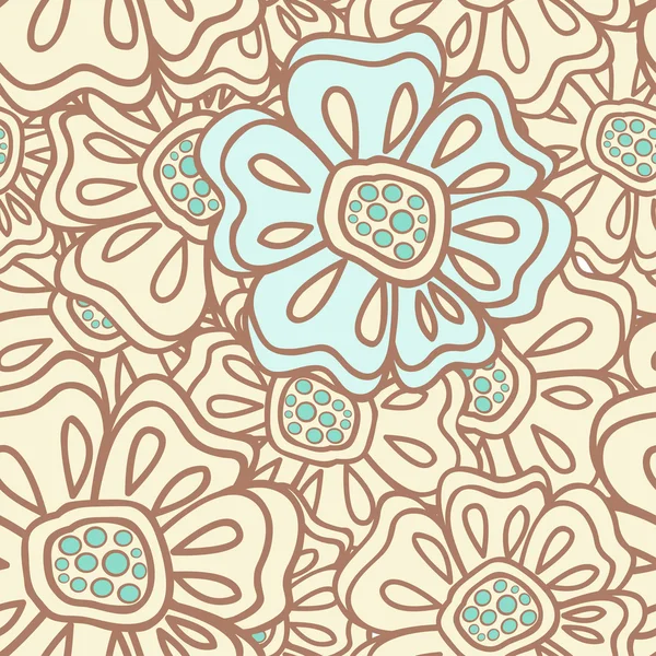 Motif sans couture avec des fleurs abstraites — Image vectorielle