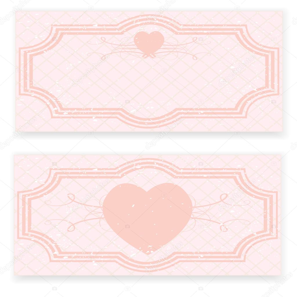 Retro wedding invitation in pink colors