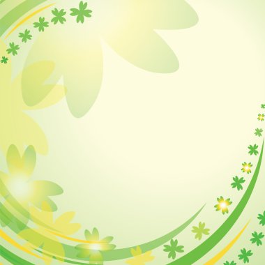 Abstract background with clover leaves clipart